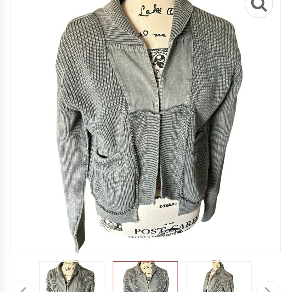 We The Free Knit Cropped 'Surplus Gray' Sweater - Picture 4 of 16